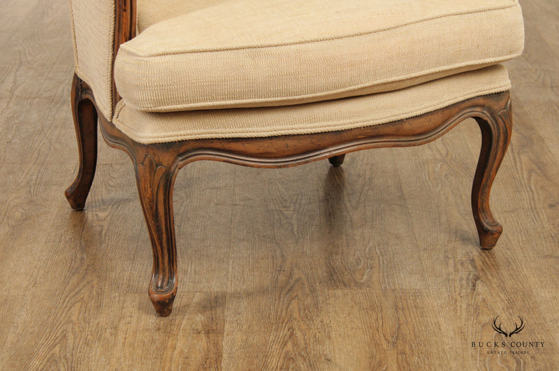 French Louis XV Style Wingback Bergere Armchair