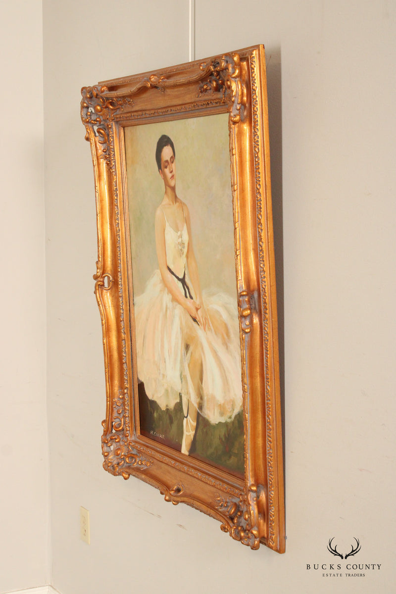 20th C. Portrait of 'Ballerina' Original Oil Painting, Signed ' H. Cooper'