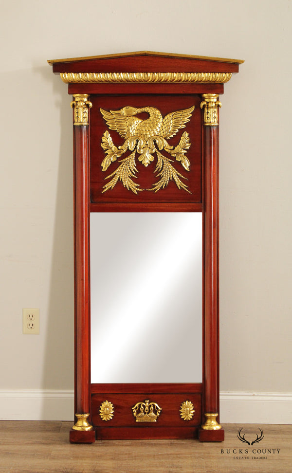 Federal Style Mahogany Partial Gilt Trumeau Mirror