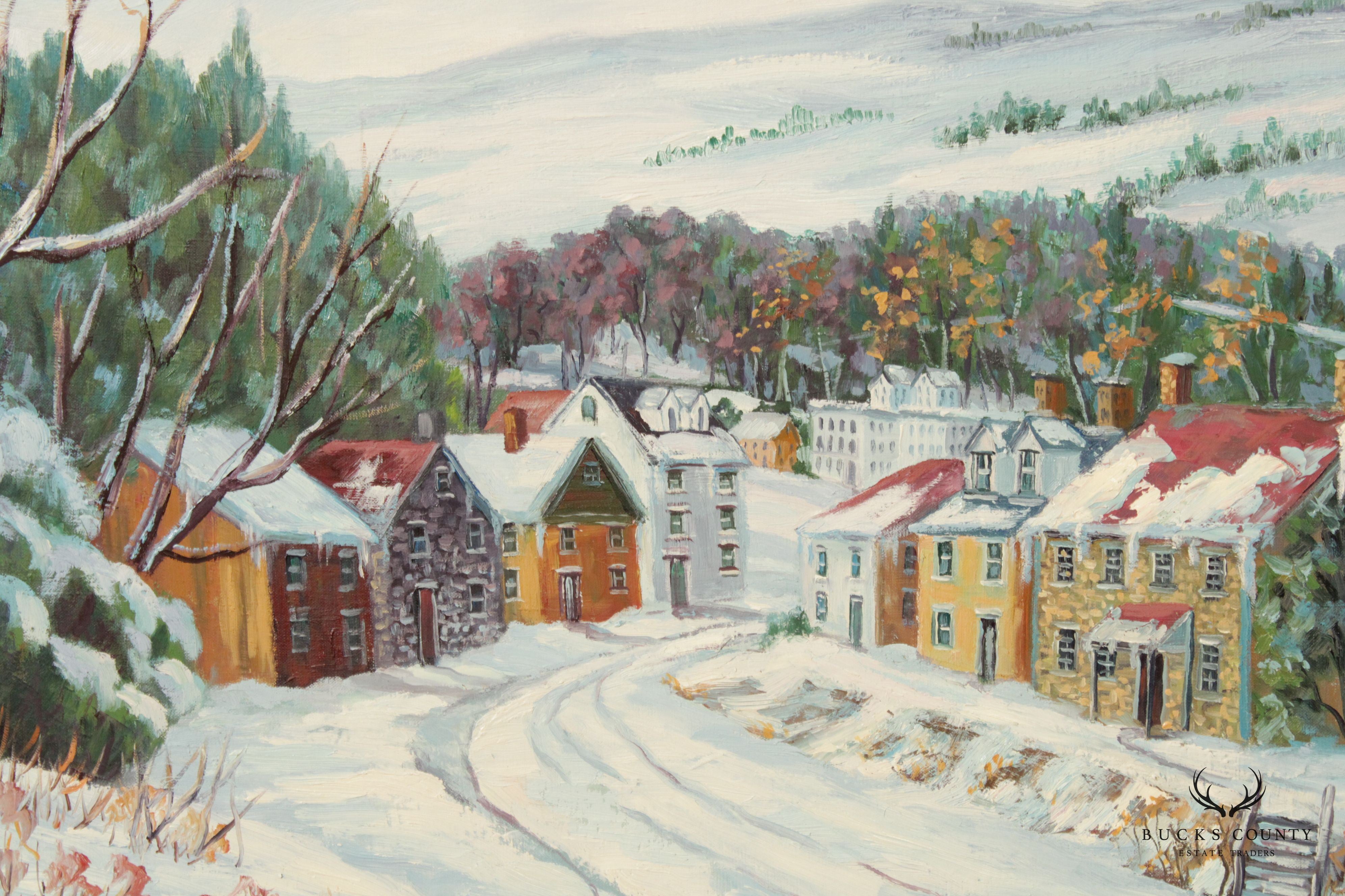 Ann Yost Whitesell 'Side Street in Bethlehem' Original Oil Painting