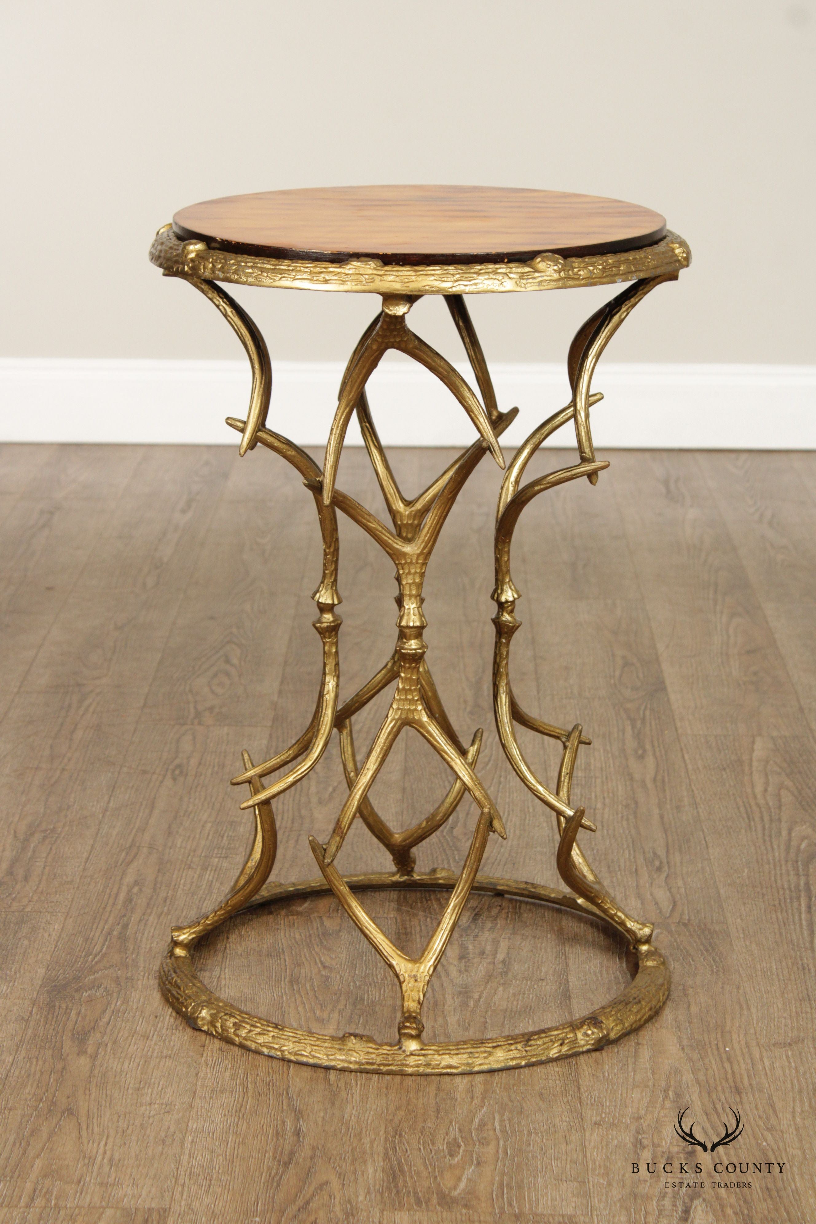 Rustic Style Contemporary Faux Antler Side Table