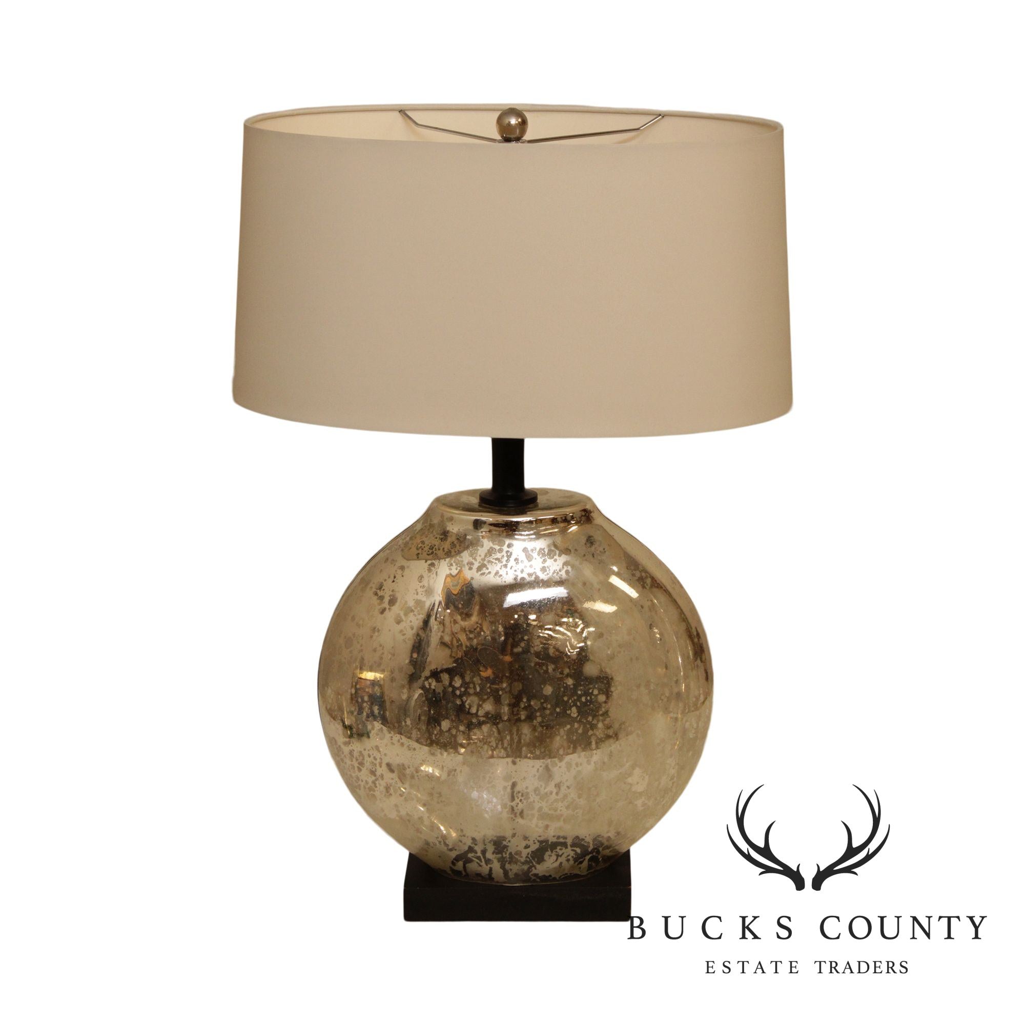 Modern Mercury Glass Lamp with Shade