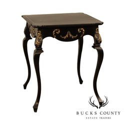 Vintage Italian Florentine Style Black and Gilt Side Table