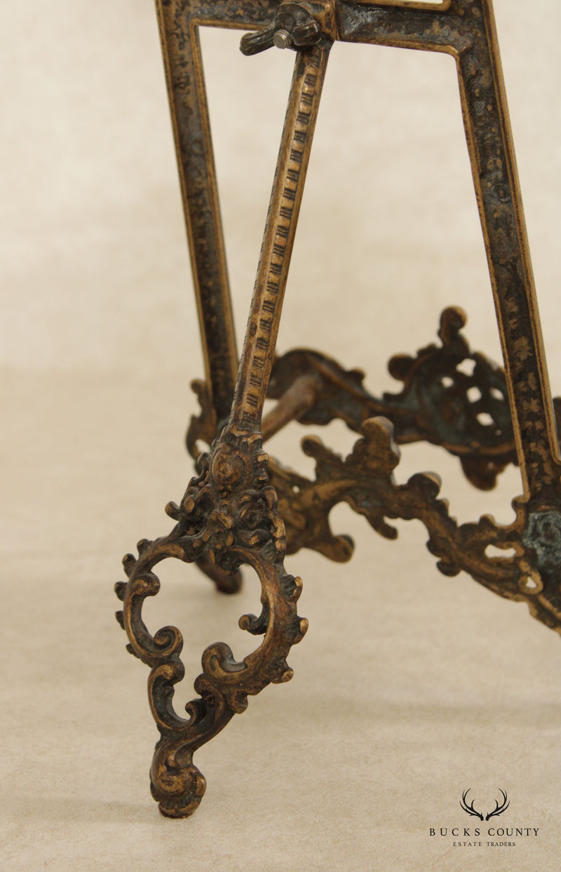 Victorian Style Ornate Cast Brass Display Easel