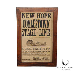 New Hope and Doylestown Stage Line Original Advertisement
