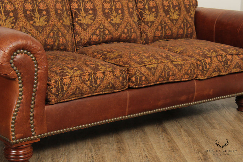 Lillian August Rustic Style Leather Sofa