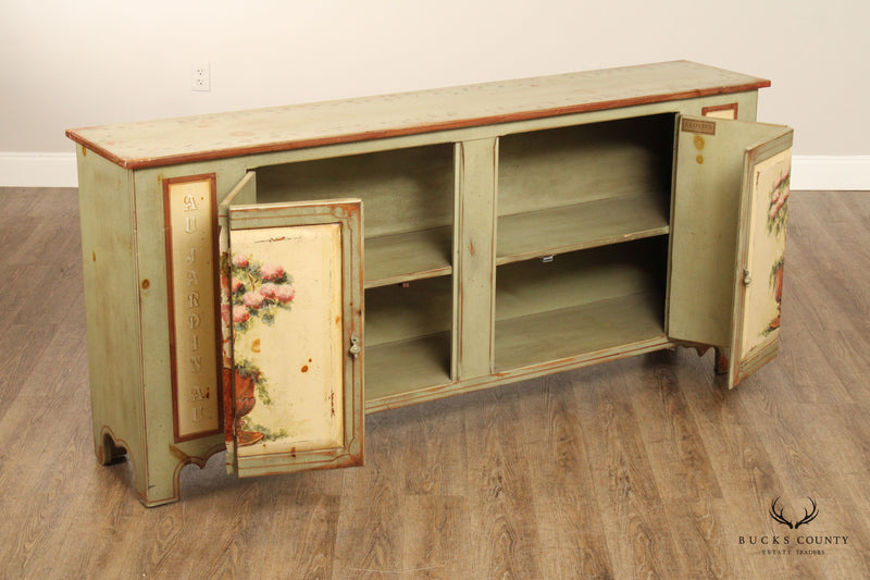 HABERSHAM PLANTATION COUNTRY FRENCH STYLE PAINT DECORATED BUFFET SIDEBOARD