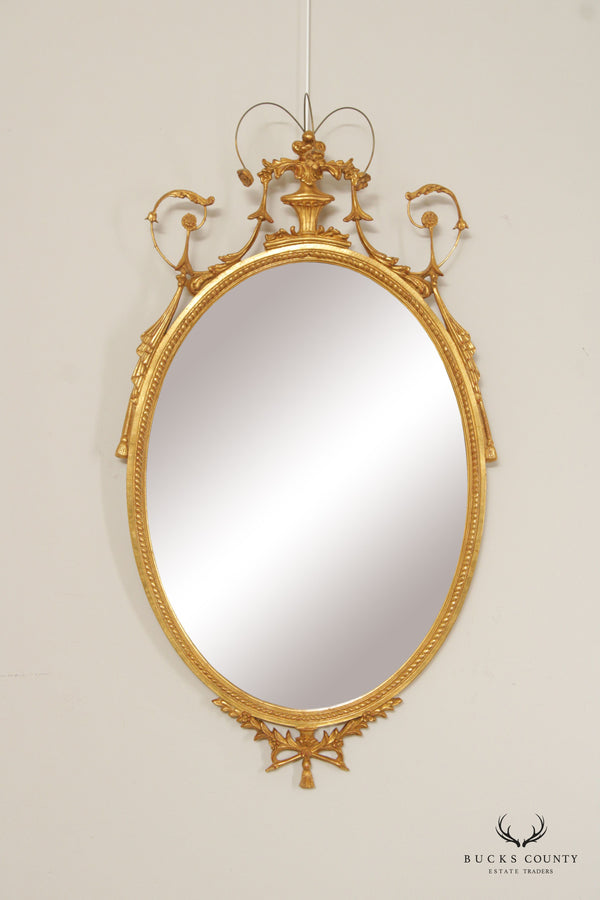 Carvers' Guild Adam Style Giltwood Oval Wall Mirror