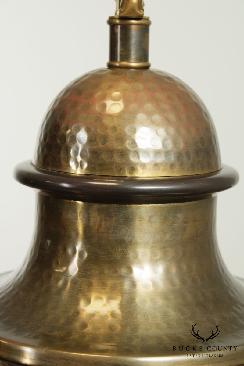 Chapman Regency Style Hammered Brass Table Lamp