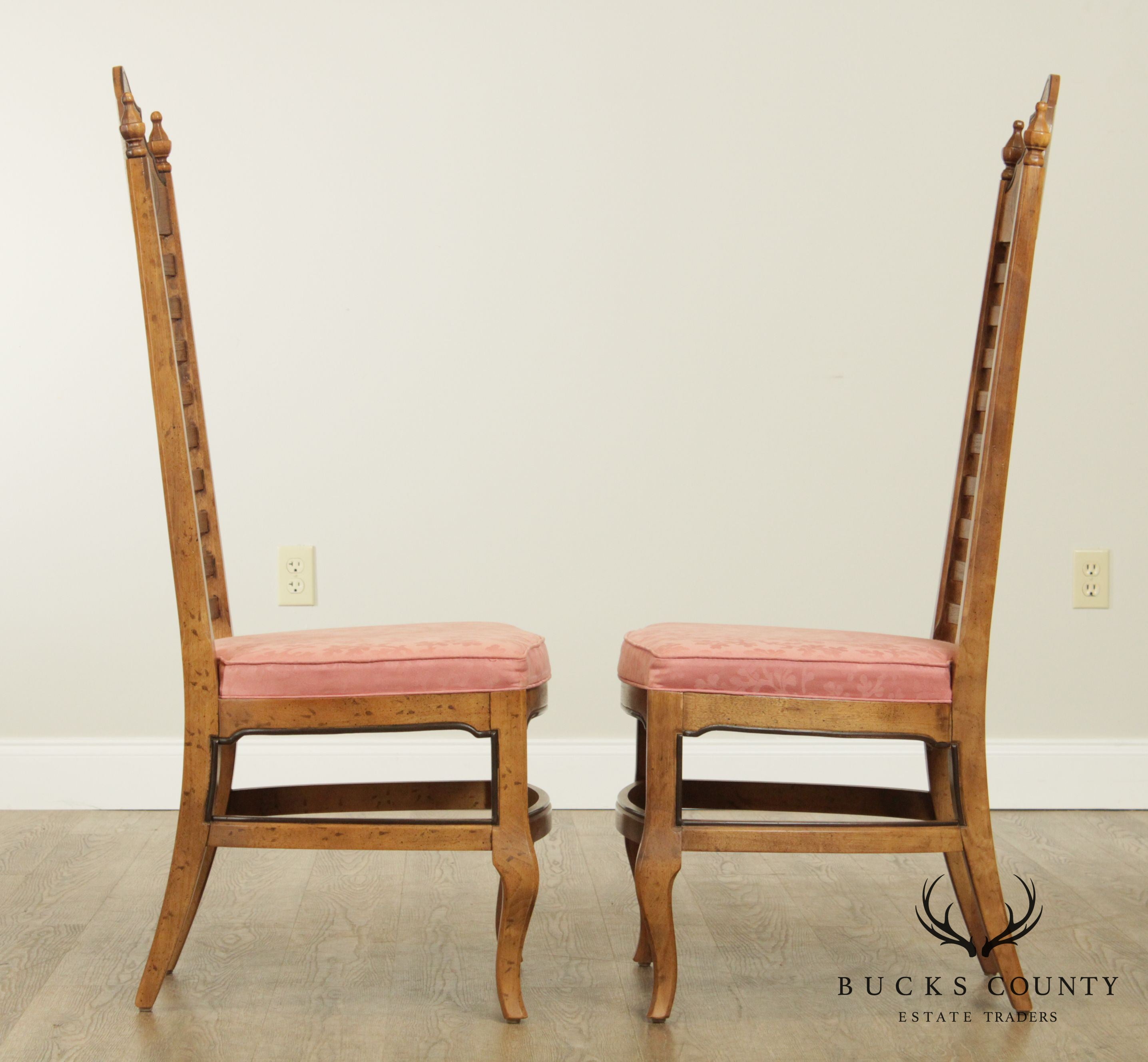 Drexel "Esperanto" Collection Vintage Pair Ladder Back Side Chairs