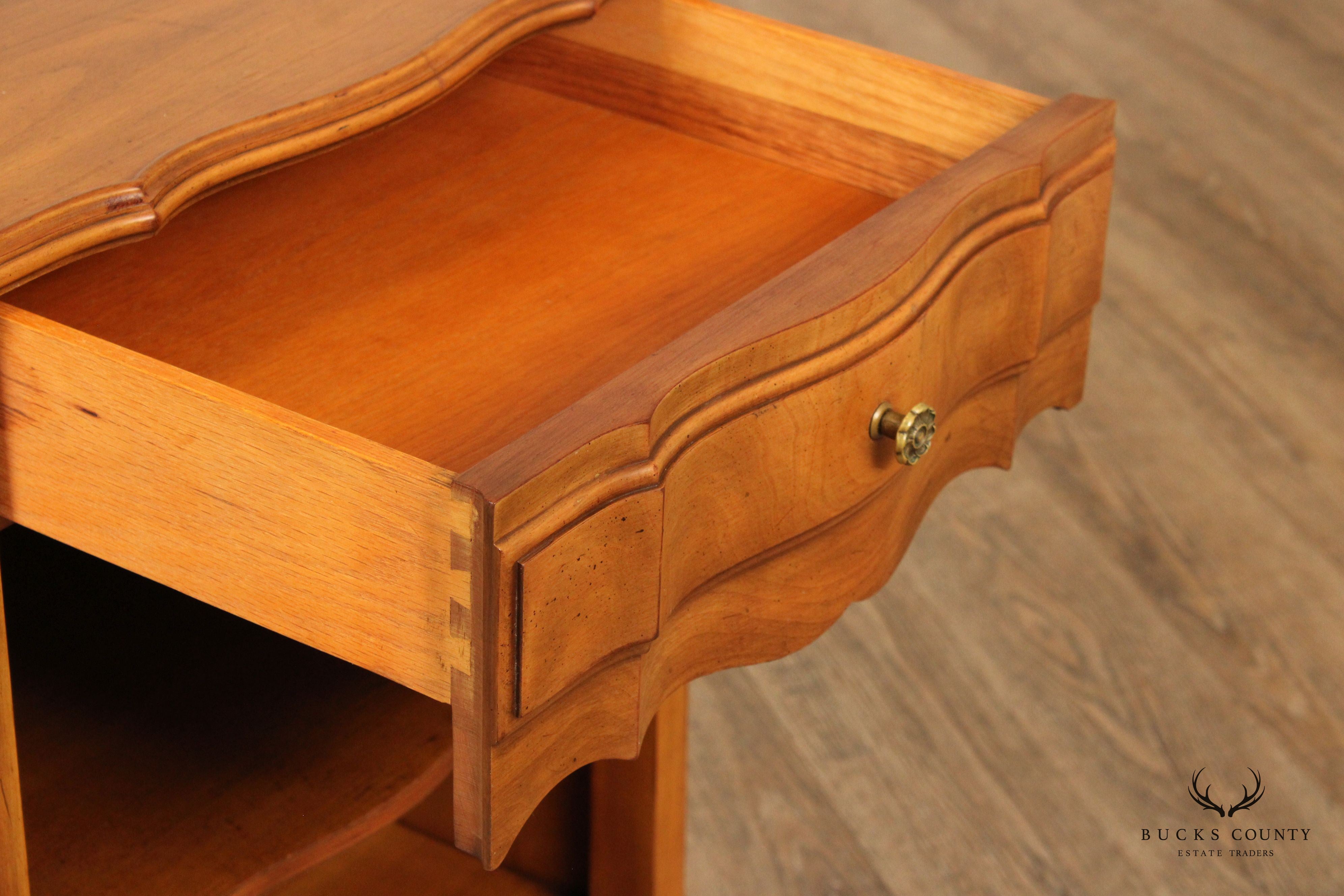 John Widdicomb French Provincial Style Fruitwood Nightstand