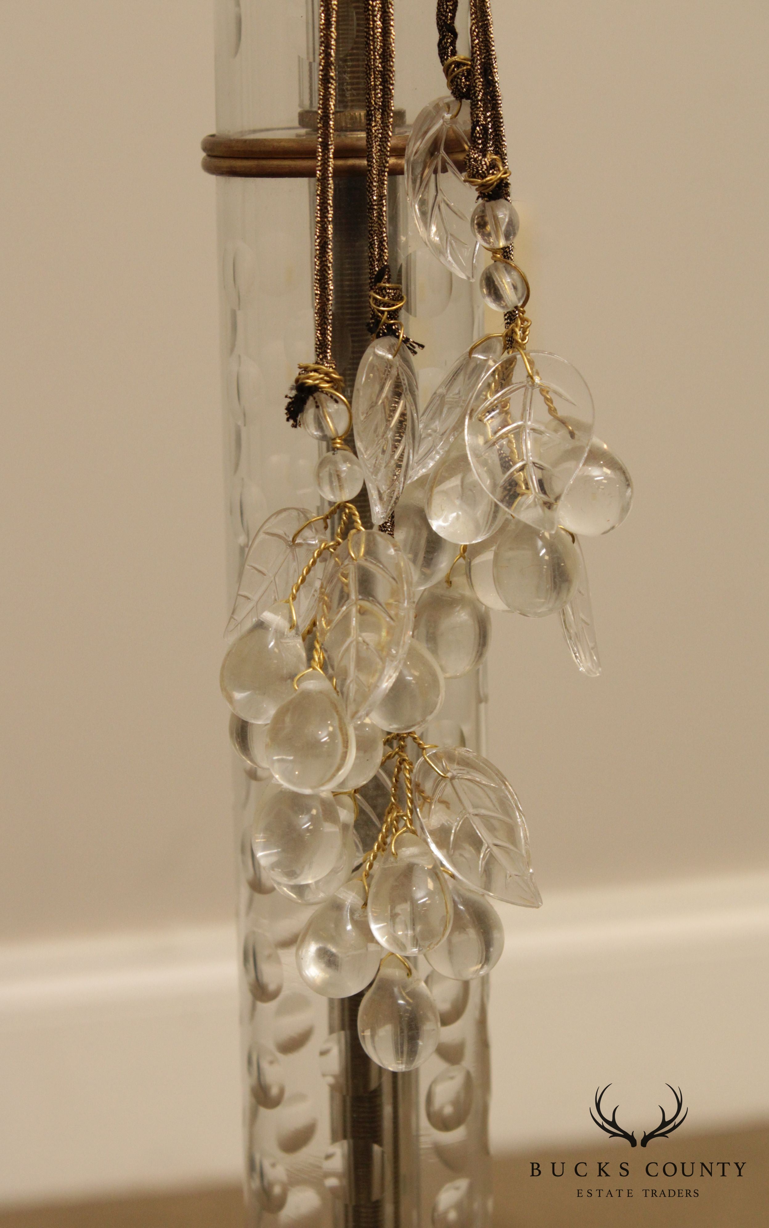 John Richard Tall Crystal Pair Column Lamps