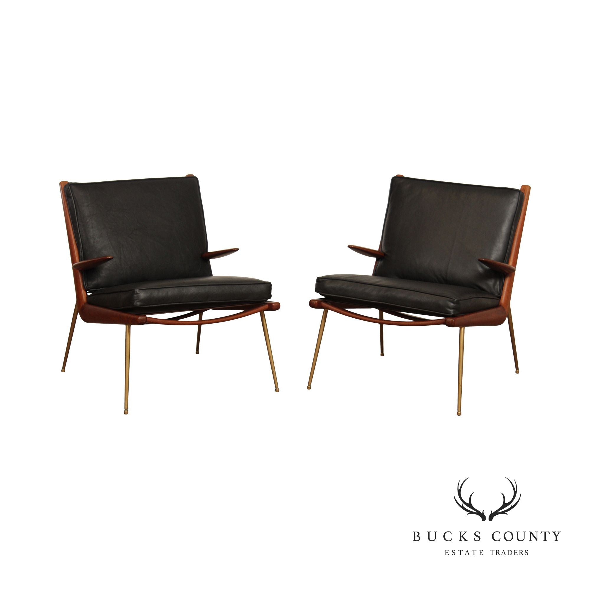 Hvidt & Mølgaard-Nielson Danish Modern Pair of 'Boomerang' Armchairs