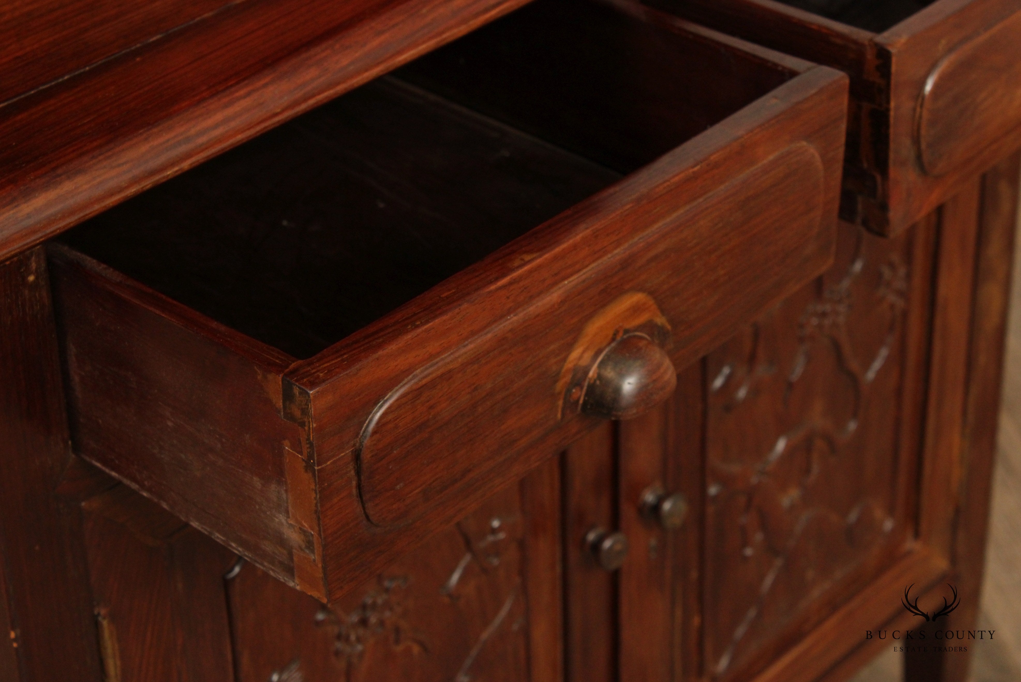 Antique Chinese Hardwood Etagere Cabinet