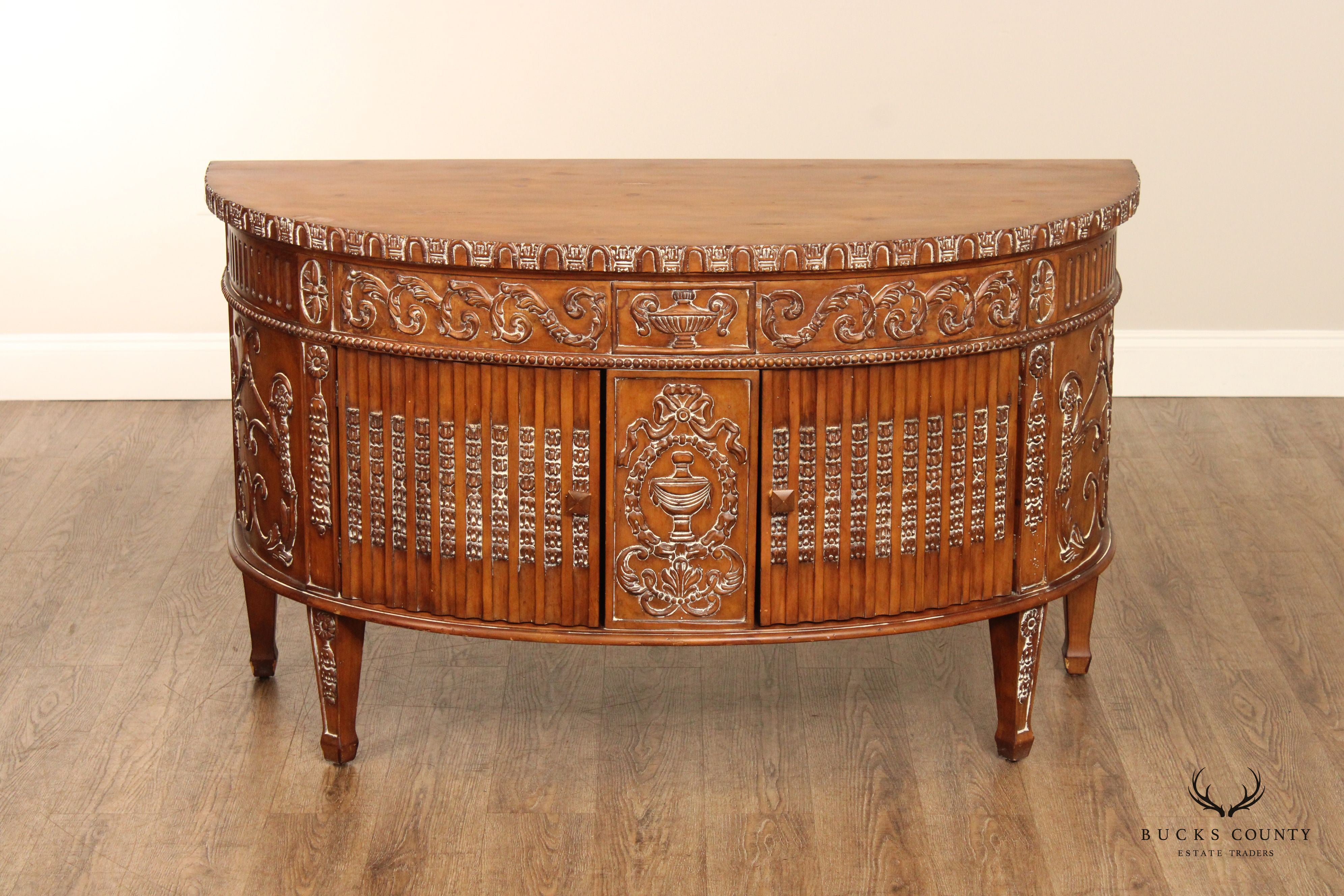 Adam Style Demilune Console Cabinet