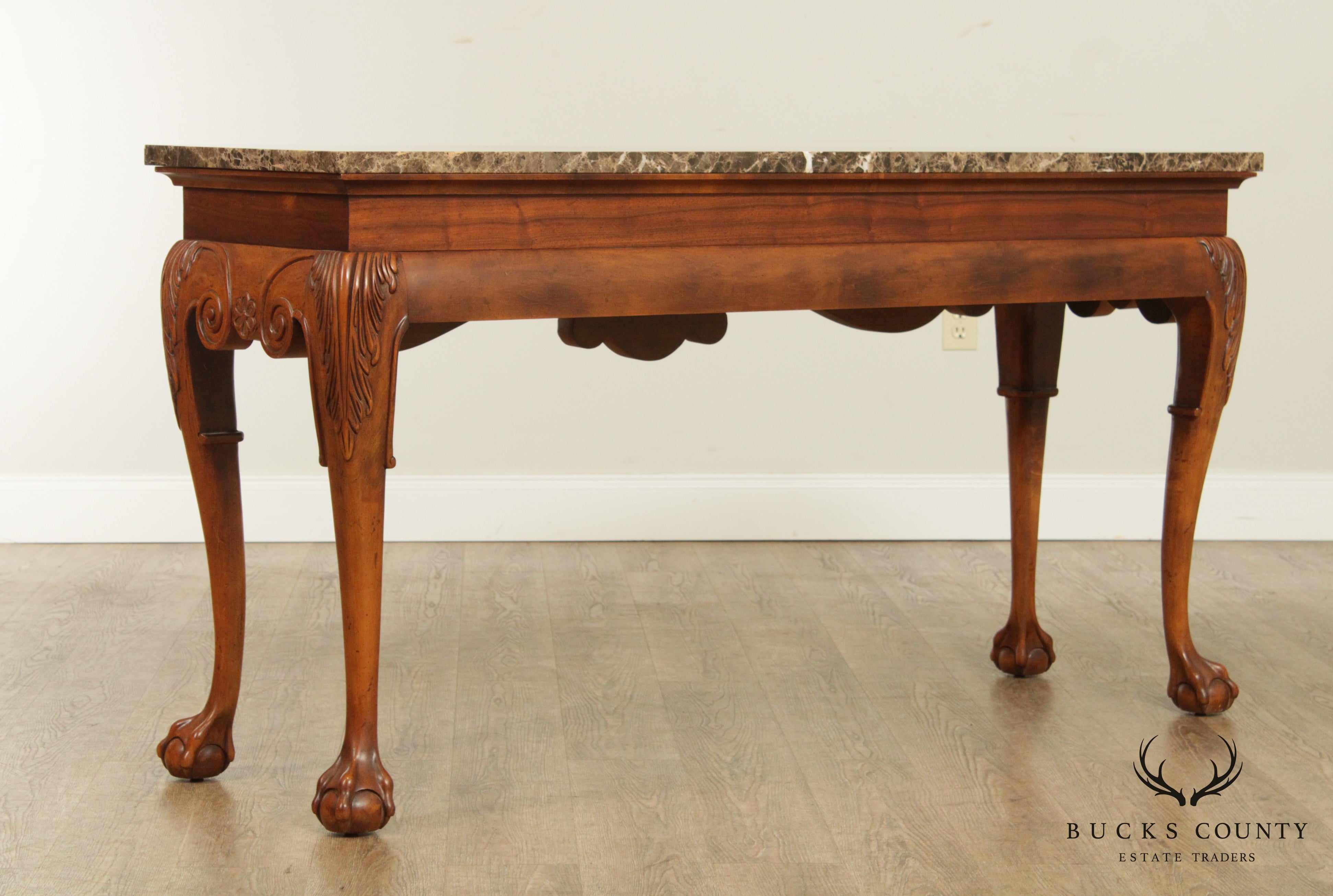 Georgian Style Ball & Claw Marble Top Console Table