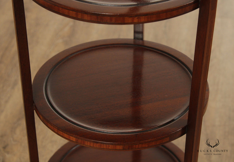 John Stuart Mahogany Three Tier Serving Table or Muffin Stand