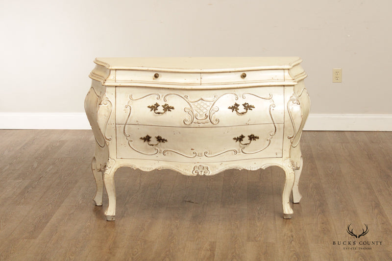 Italian Style Paint Decorated Bombe Chest of Drawers