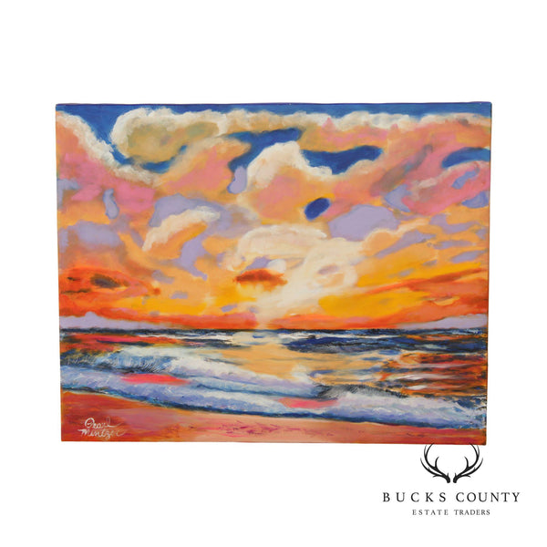 Pearl Mintzer 'Sunset Beach' Original Painting