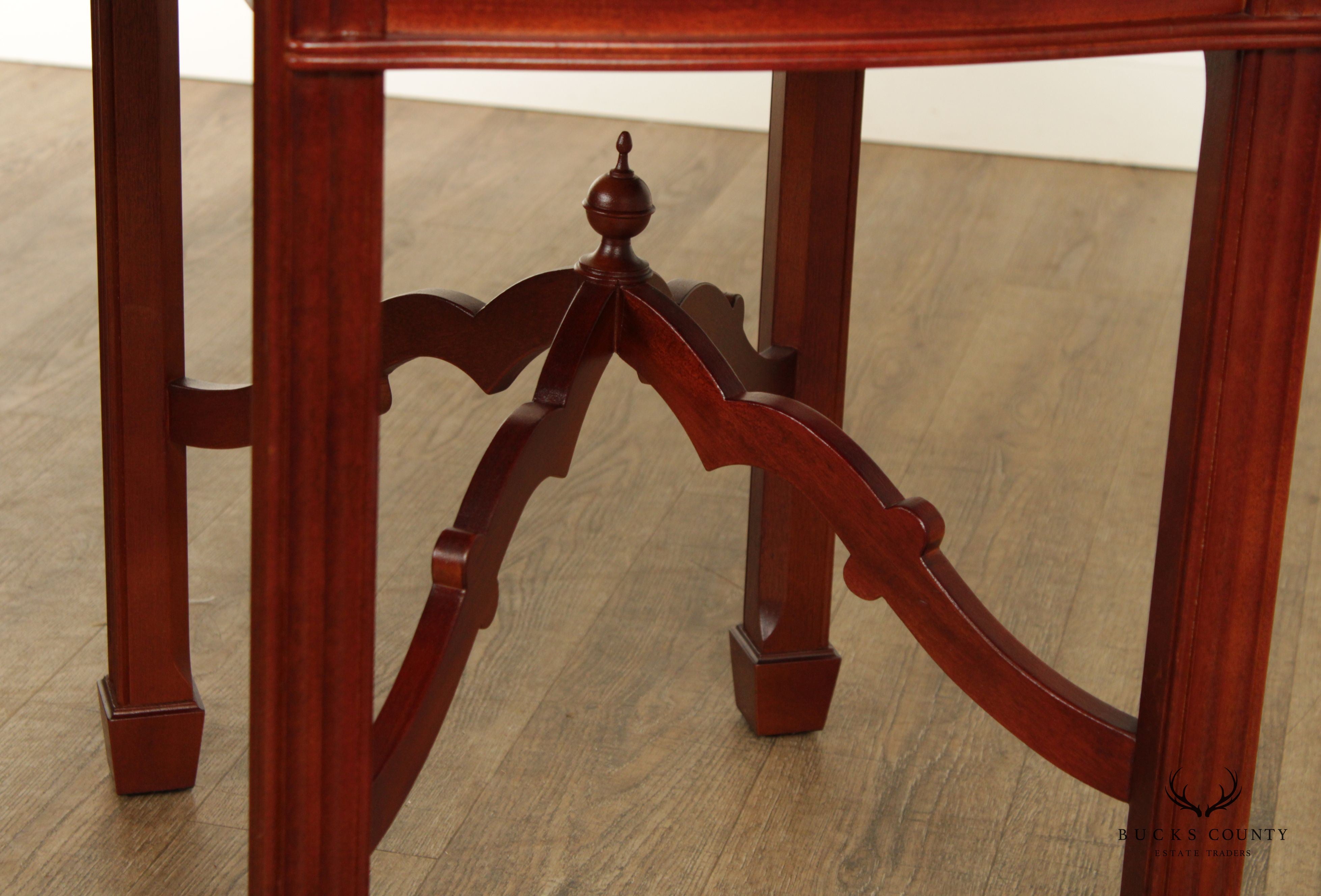 Thomas Borthwick Chippendale Style Pair of Mahogany Pembroke Tables, American Museum Classics