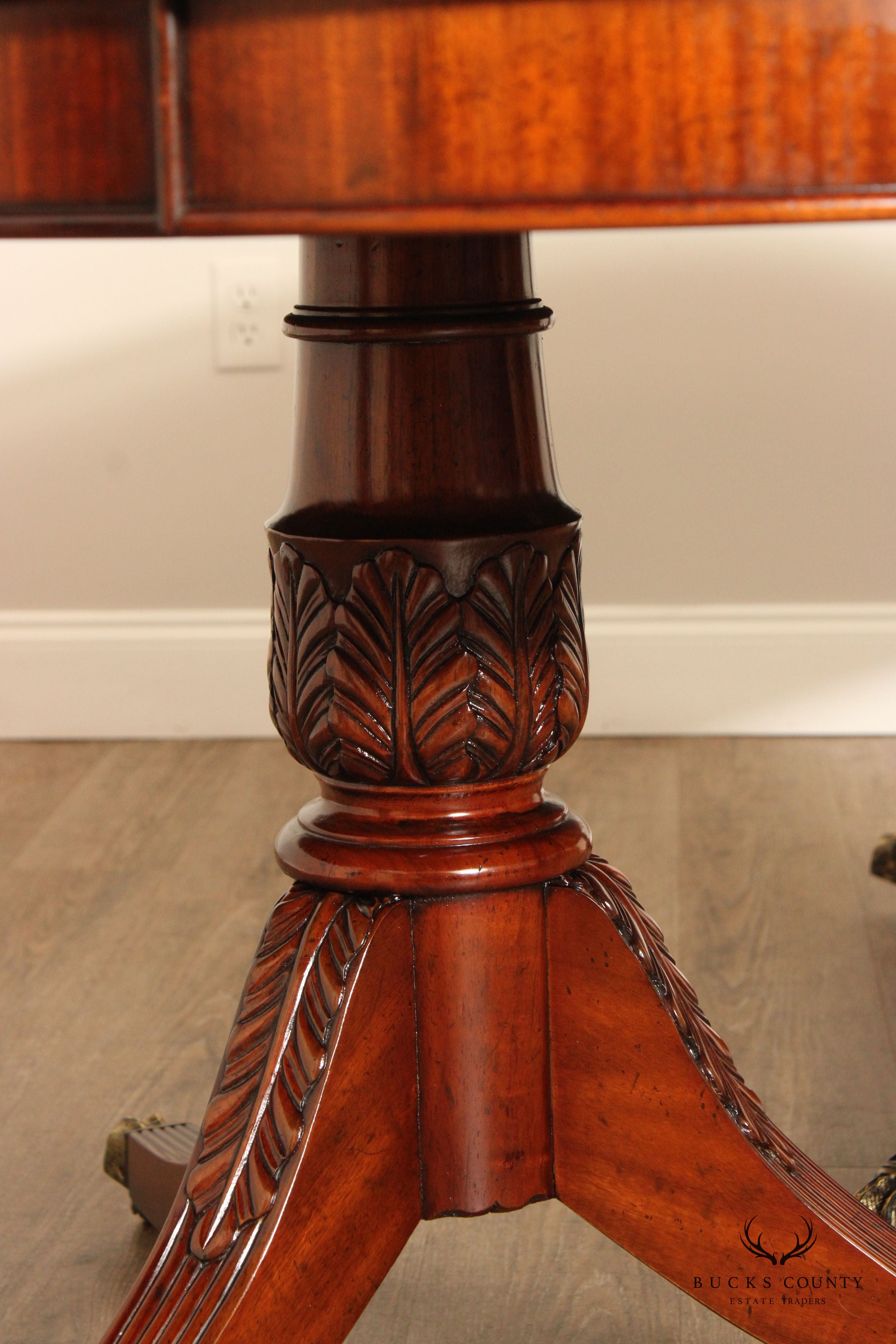 Millender English Regency Style Mahogany Double Pedestal Extendable Dining Table