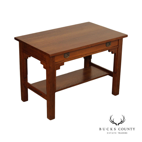 Mission Oak Antique Writing Desk or Library Table