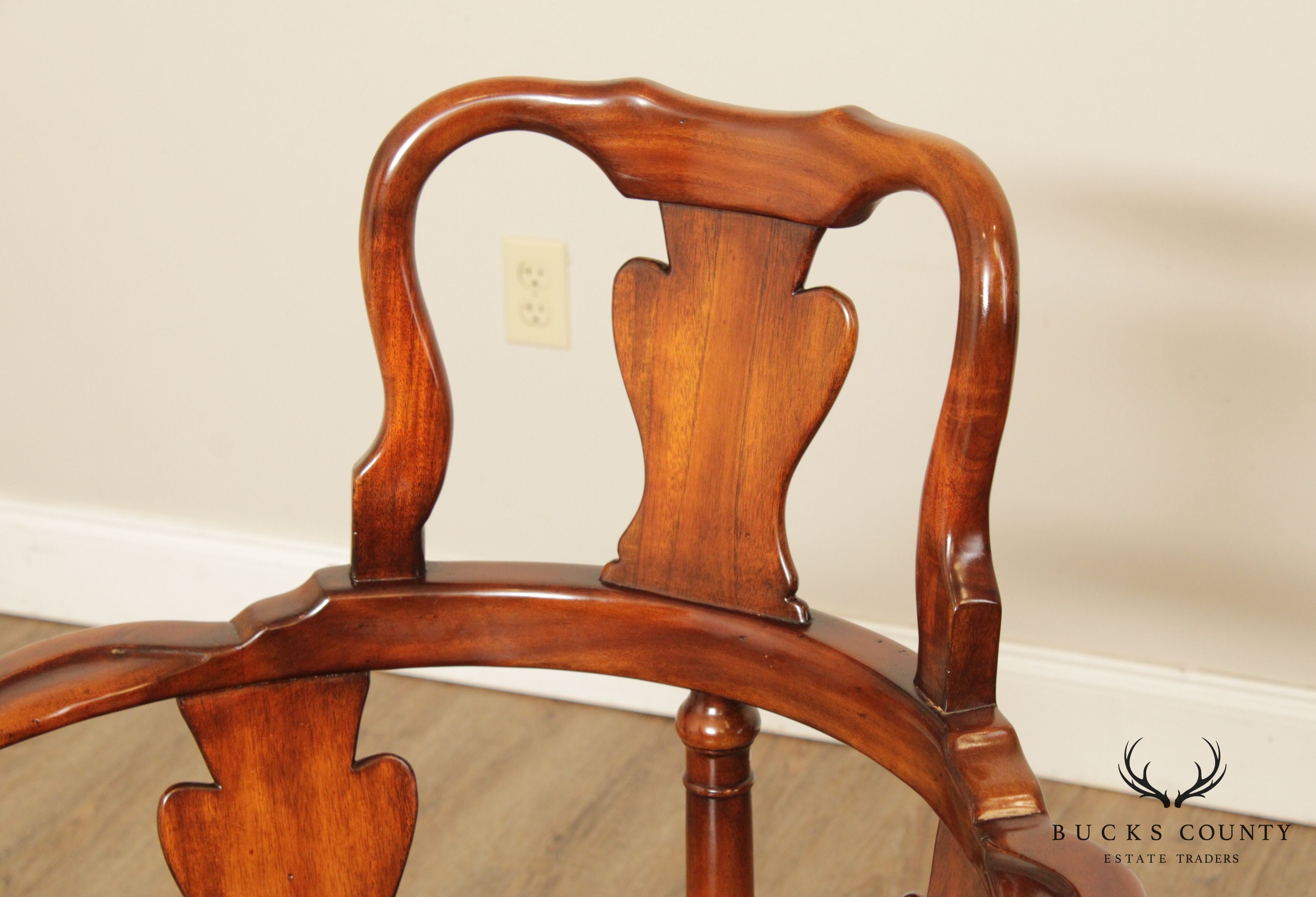 Theodore Alexander Chippendale Style Mahogany Corner Chair