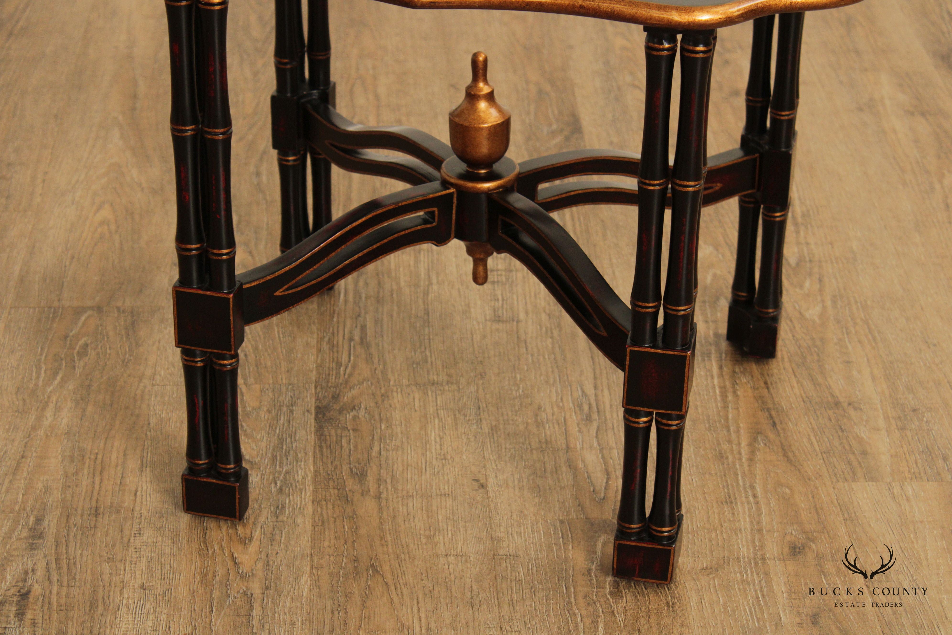 English Regency Style Partial Gilt Faux Bamboo Tray Table