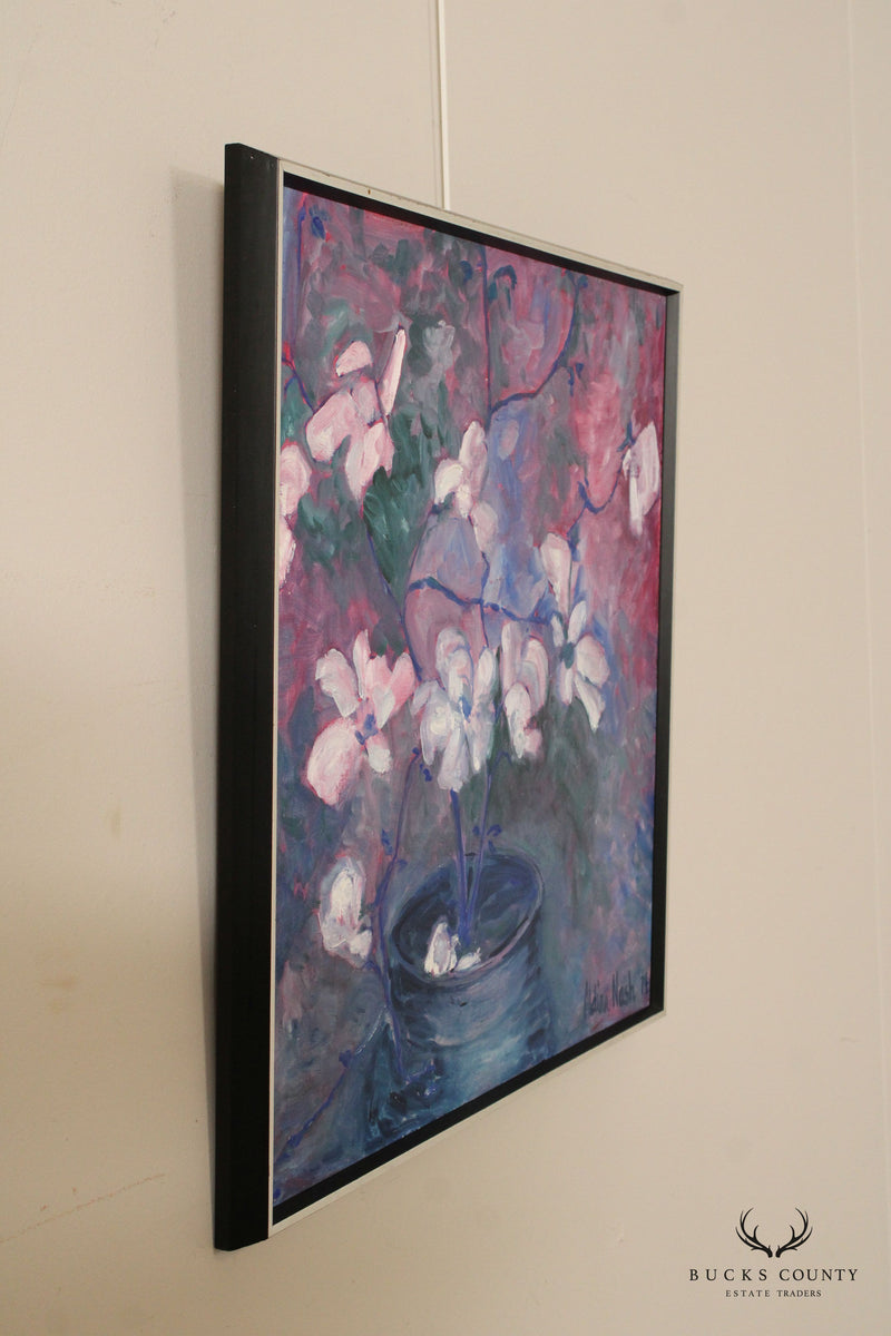 Aldina Nash Original Abstract Oil Painting, Vase of Flowers