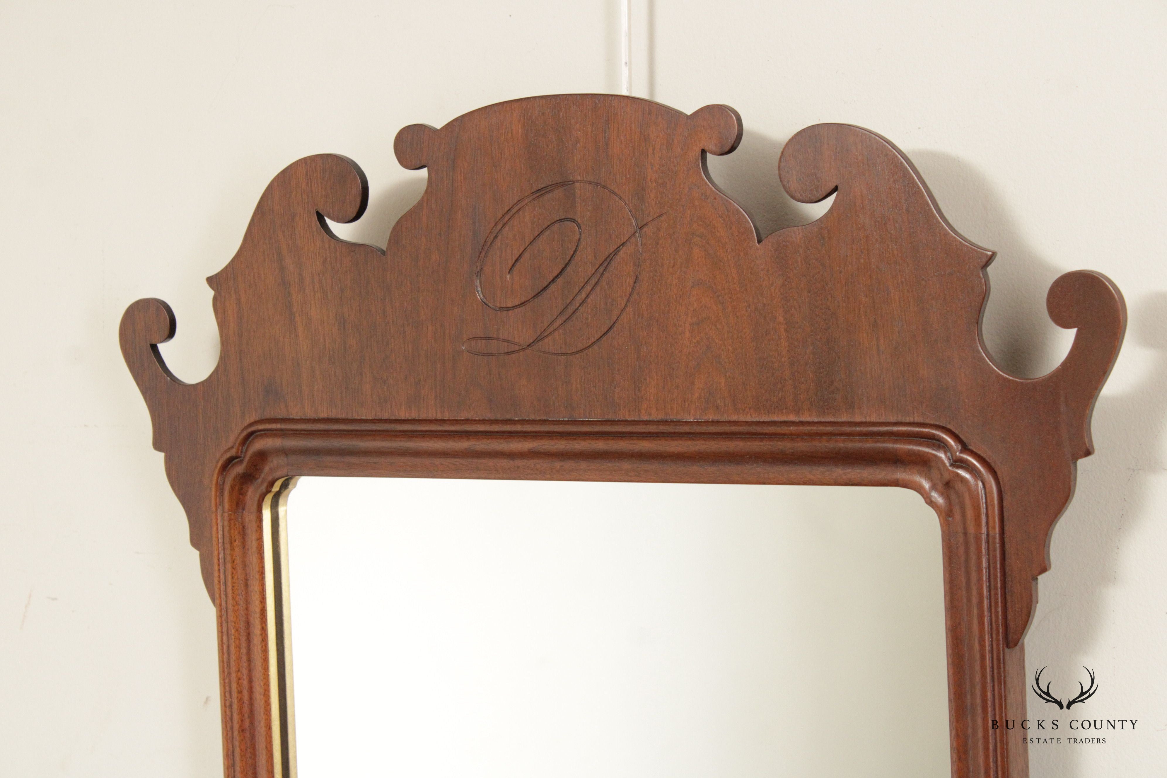 Chippendale Style Custom Made Mahogany Wall Mirror