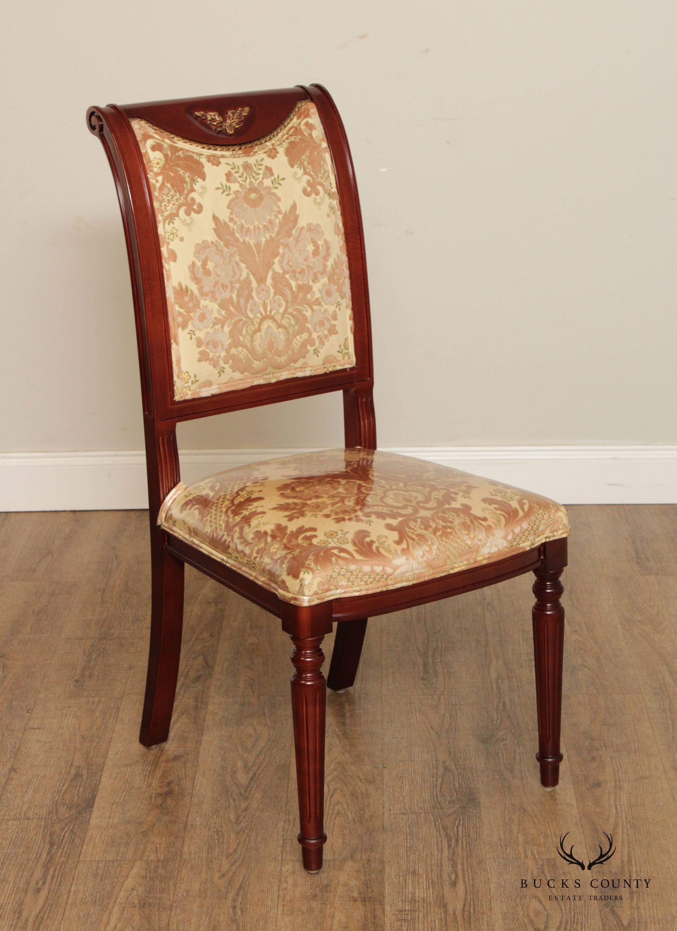 French Empire Style Parcel Gilt Set Eight Dining Chairs