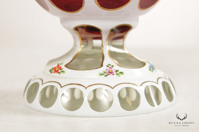 Antique Pair of Bohemian Glass Vases