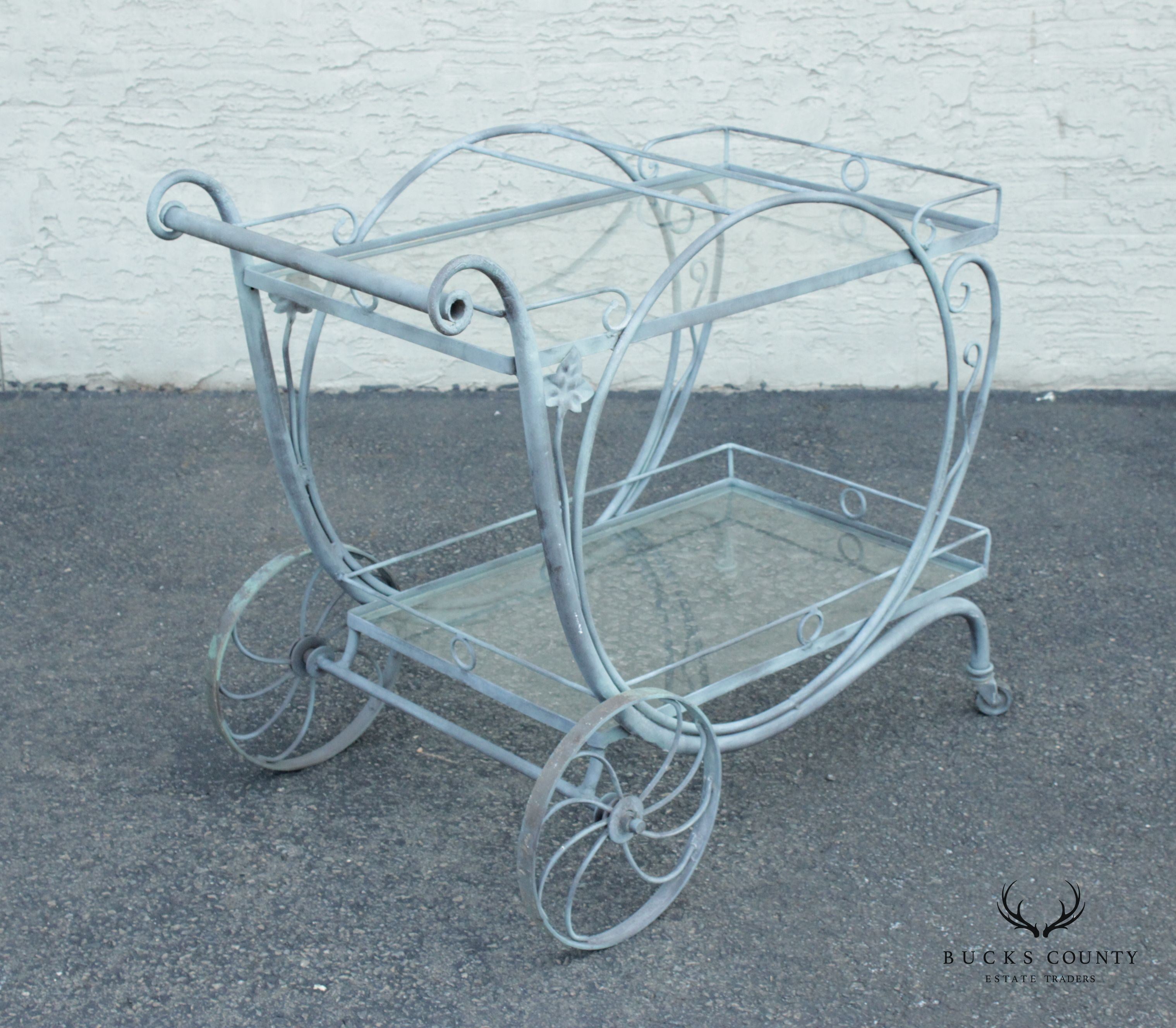 Salterini Vintage Wrought Iron 'Mt. Vernon' Garden Tea Cart