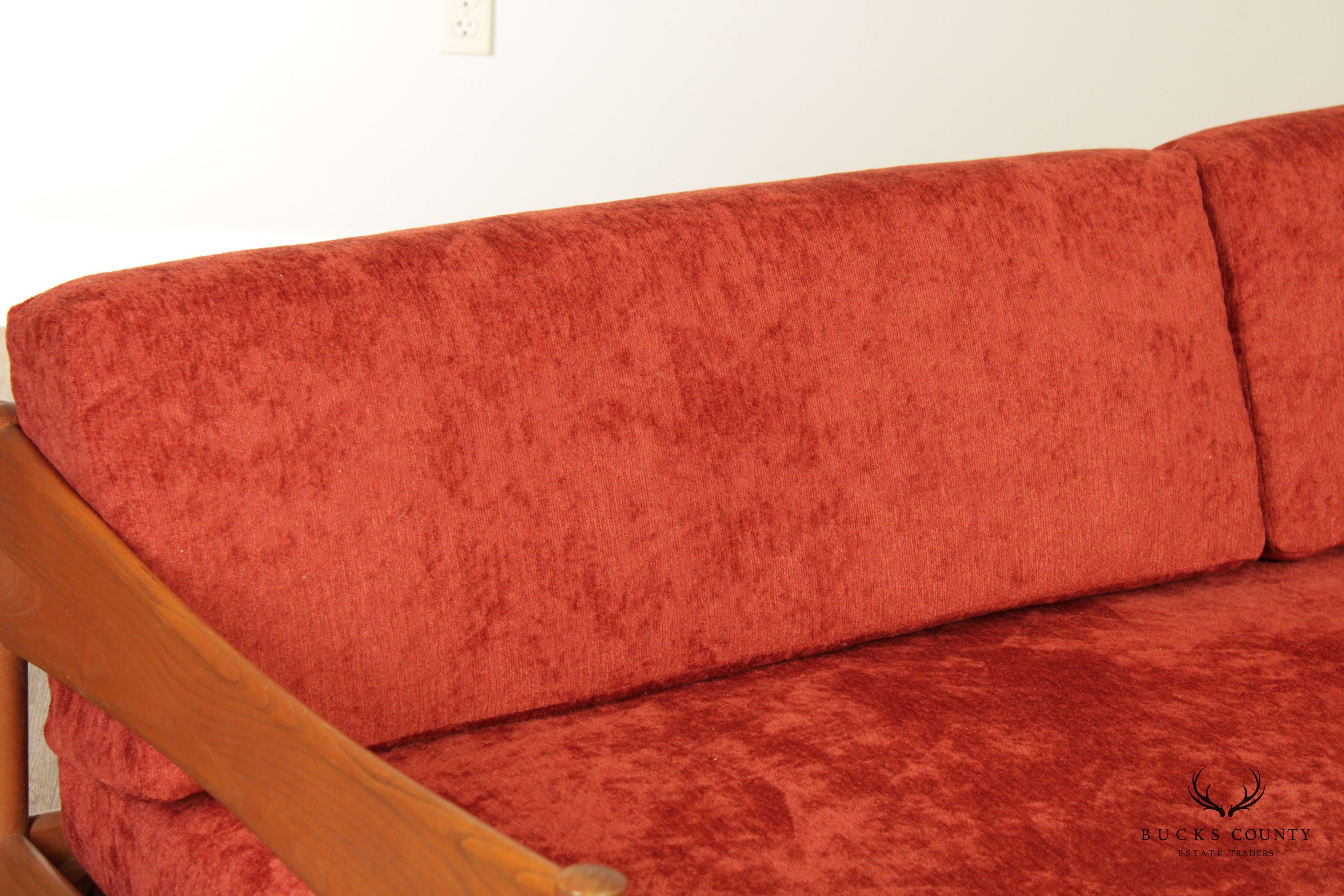 Mid Century Danish Modern Teak Frame Sofa