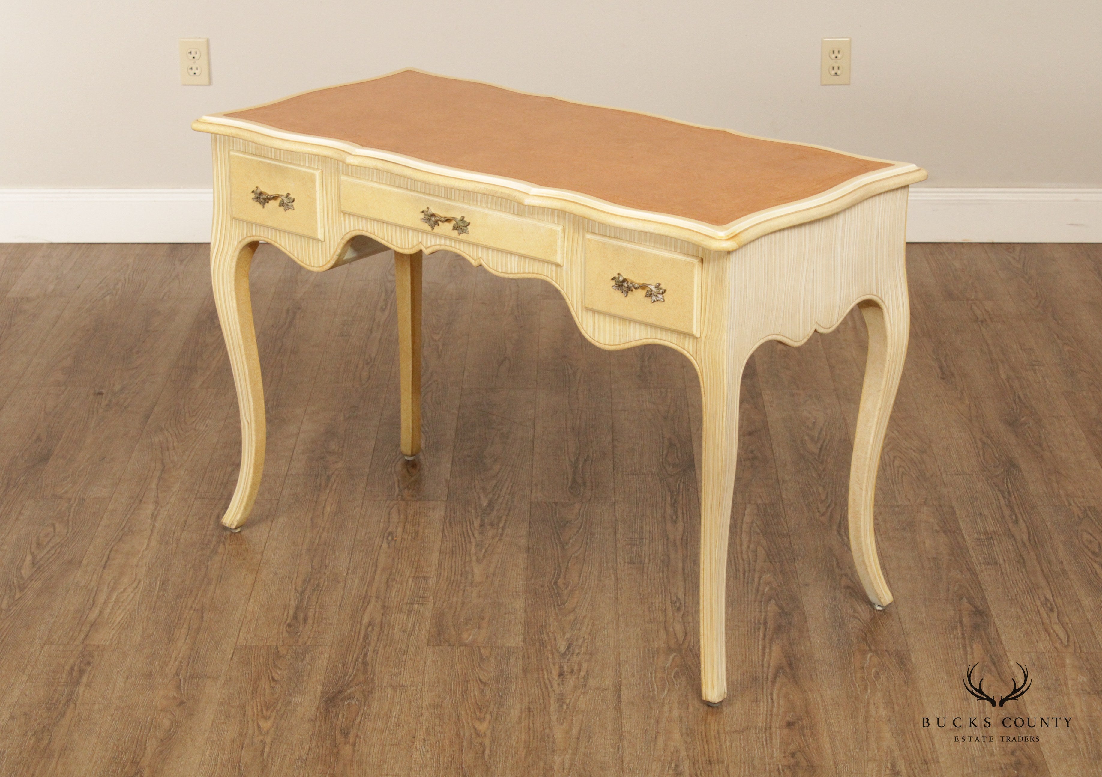 French Louis XV Style Leather Top Writing Desk