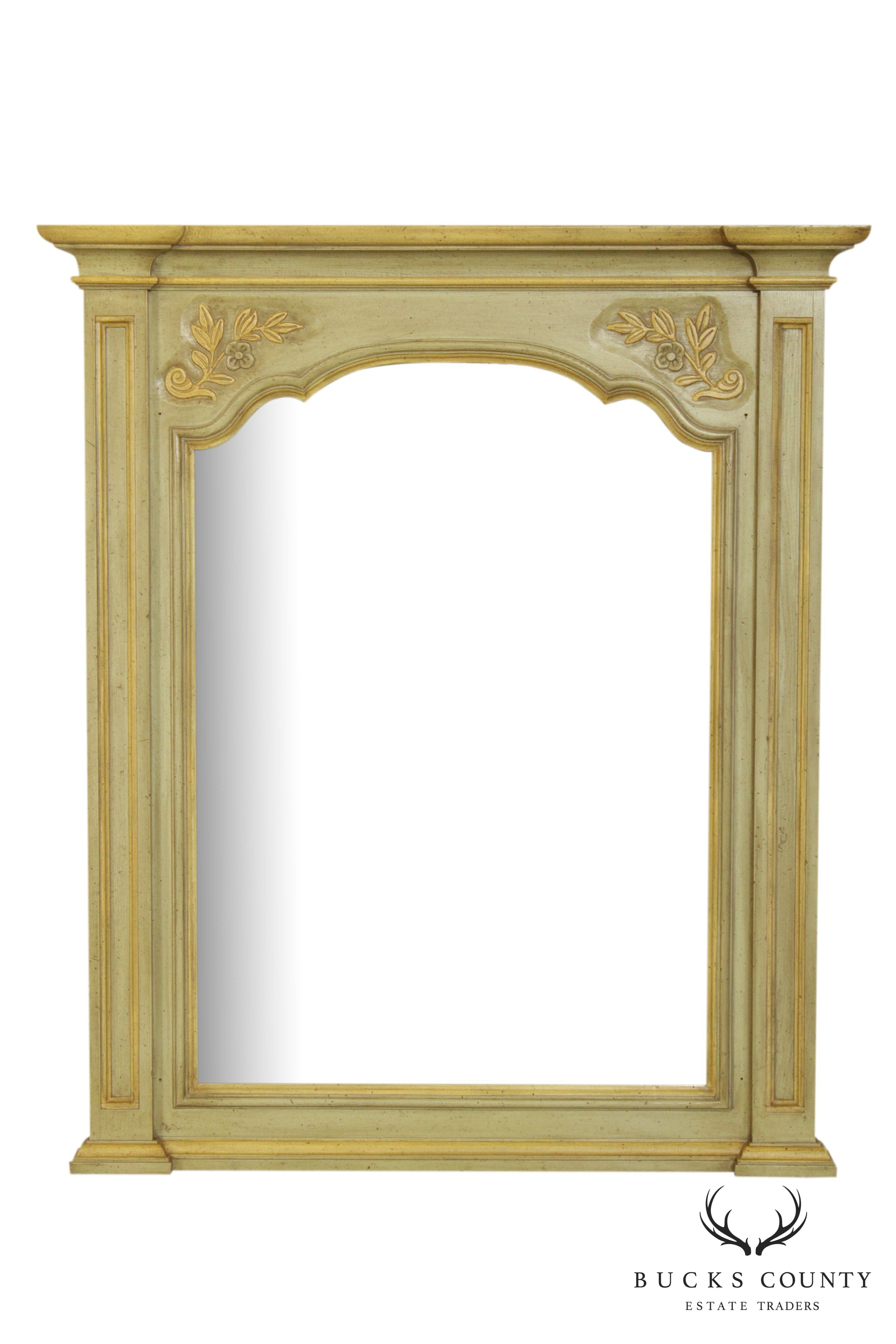 John Widdicomb Vintage French Louis XV Style Painted Wall Mirror