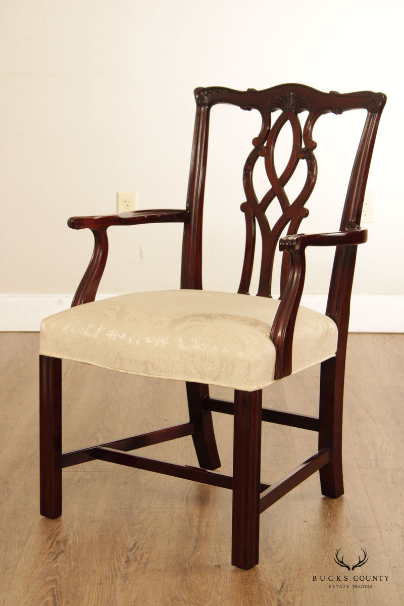 Kindel Chippendale Style Set Of 10 Carved Mahogany Dining Chairs