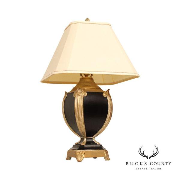 Robert Abbey Regency Style Black and Gold Urn Table Lamp