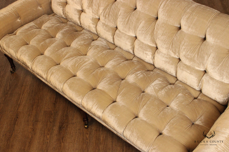Regency Style Tufted Mahogany Sofa
