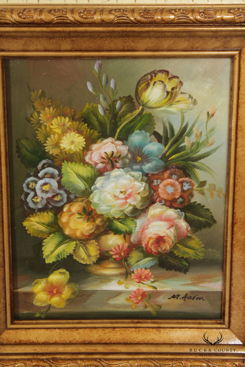 20th C. Floral Still Life Oil Painting, Signed 'M. Aaron'