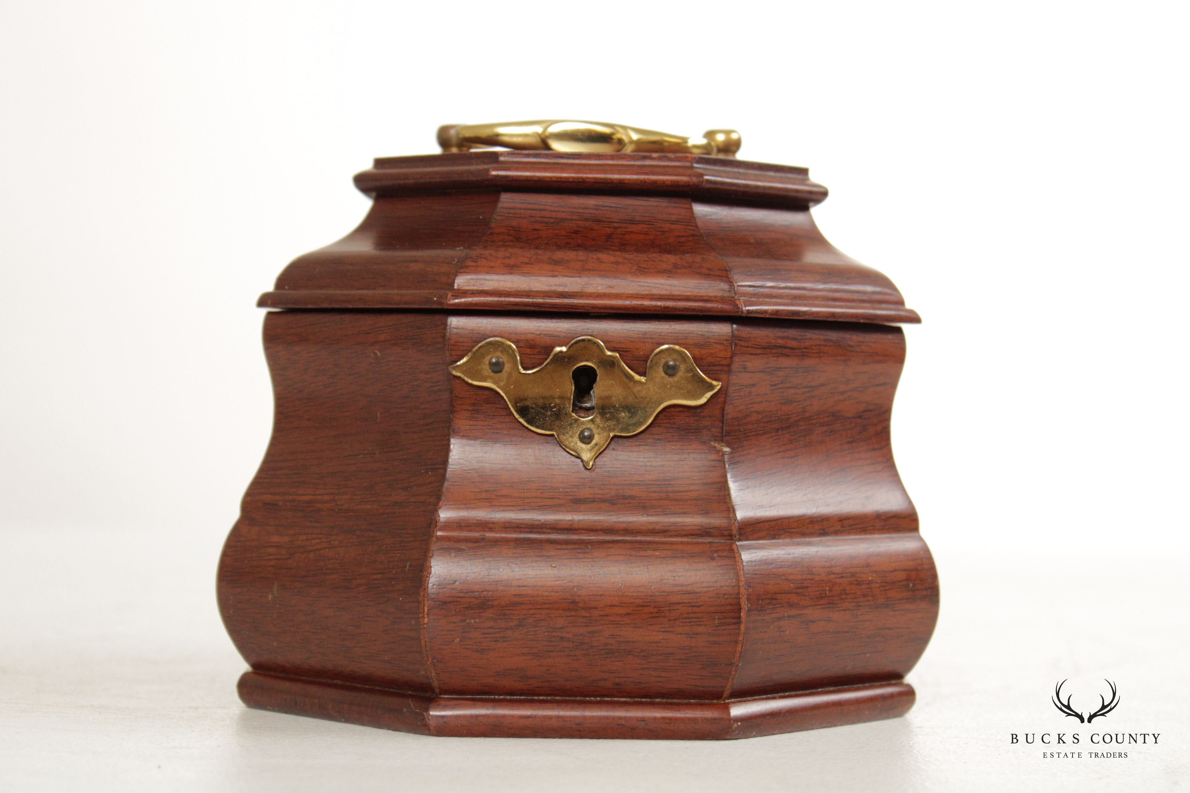 Virginia Metal Crafters Colonial Williamsburg Restoration Mahogany Tea Caddy