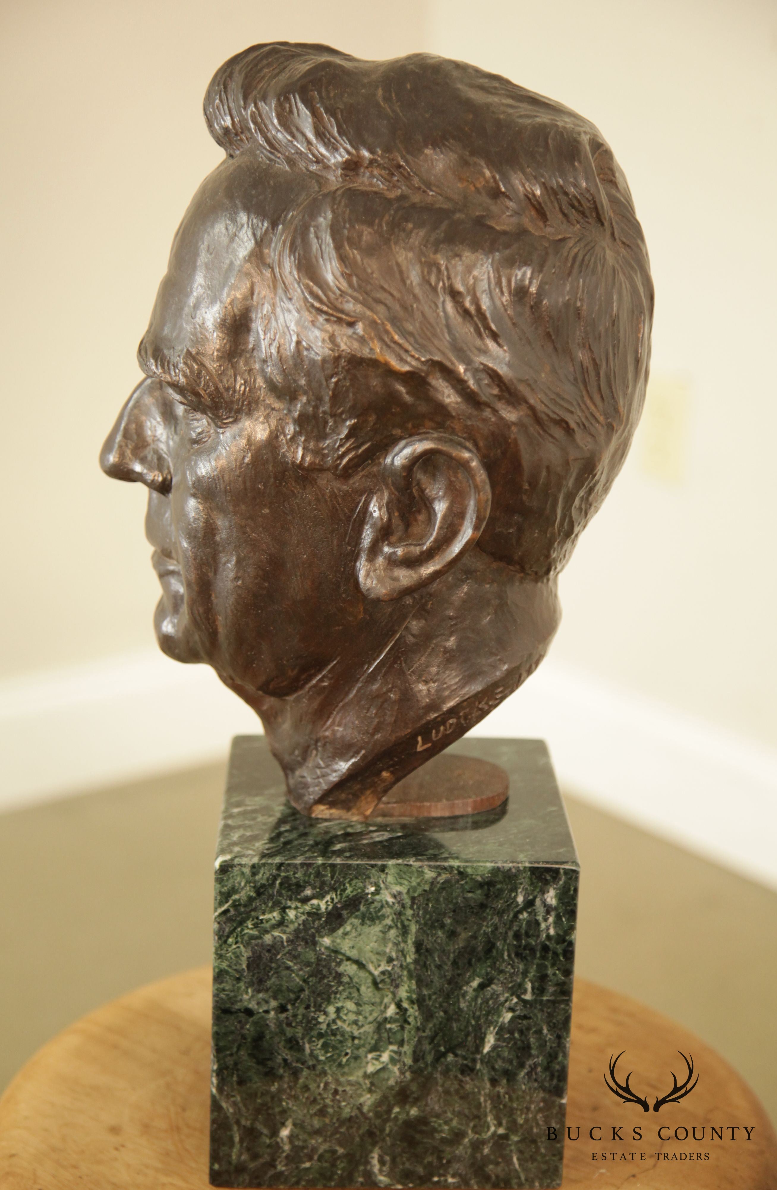 Lawrence Ludtke 1990s Bronze Male Bust