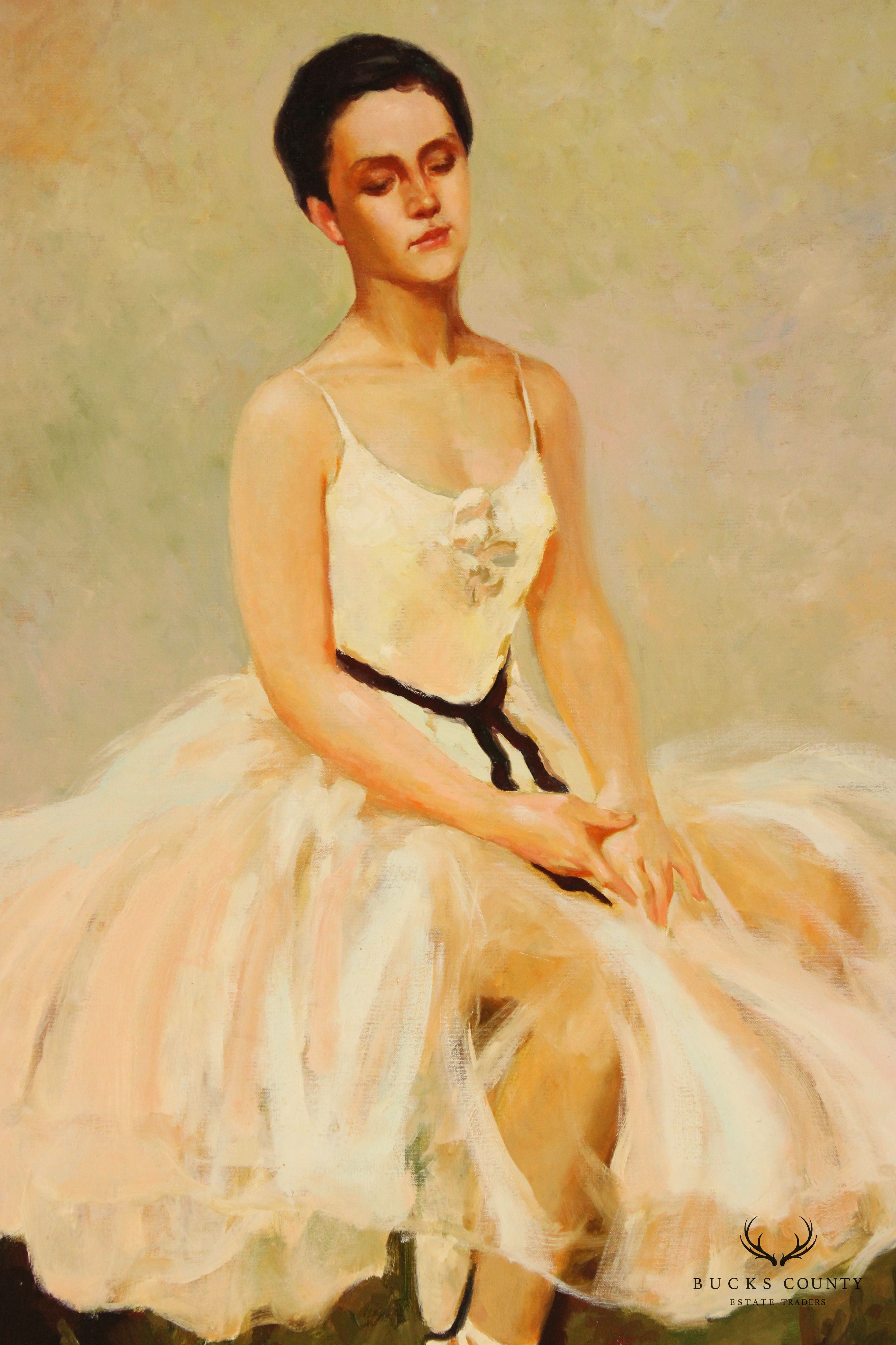 20th C. Portrait of 'Ballerina' Original Oil Painting, Signed ' H. Cooper'