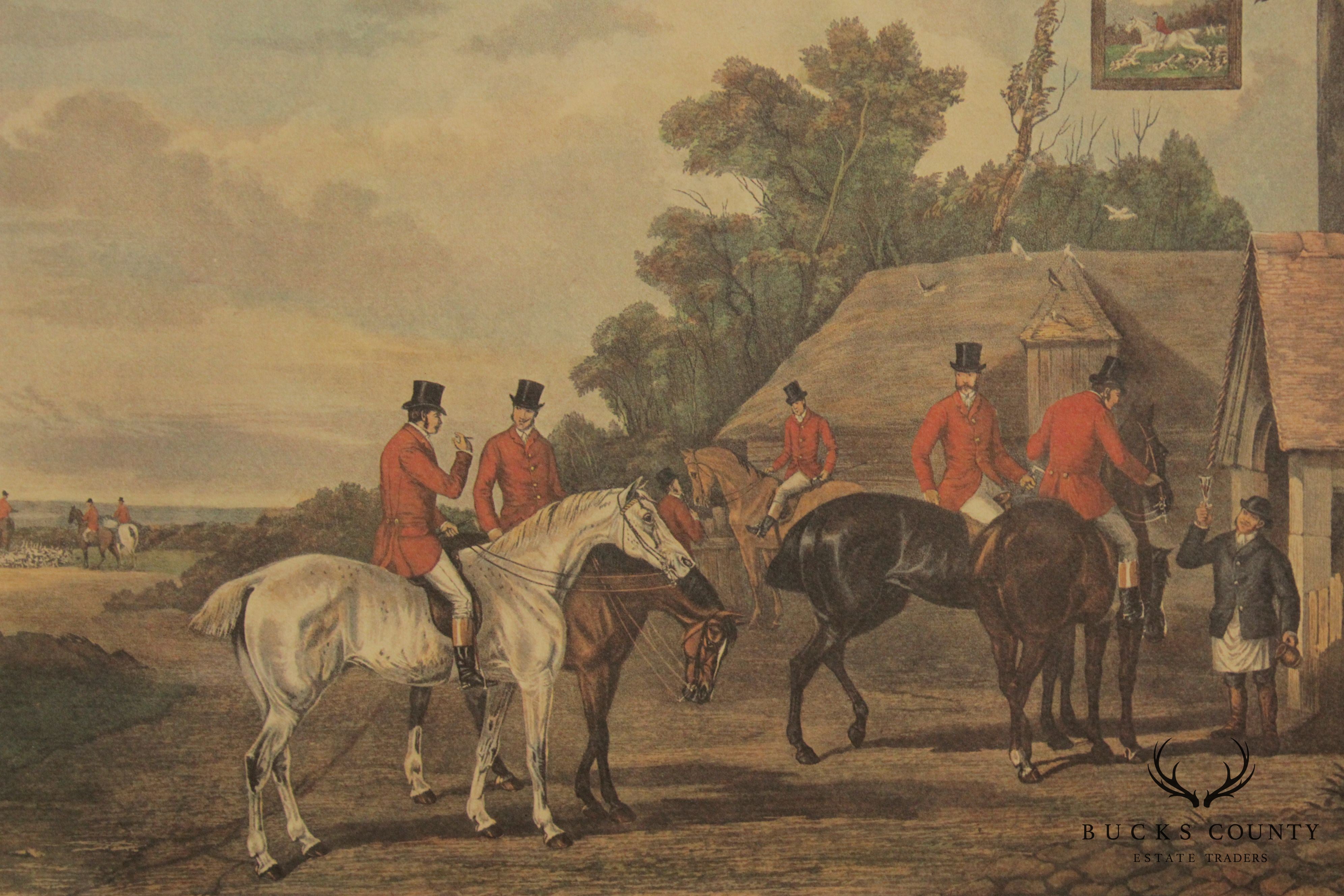 William Shayer 'Returning From the Hunt' Custom Framed Fox Hunt Lithograph Print