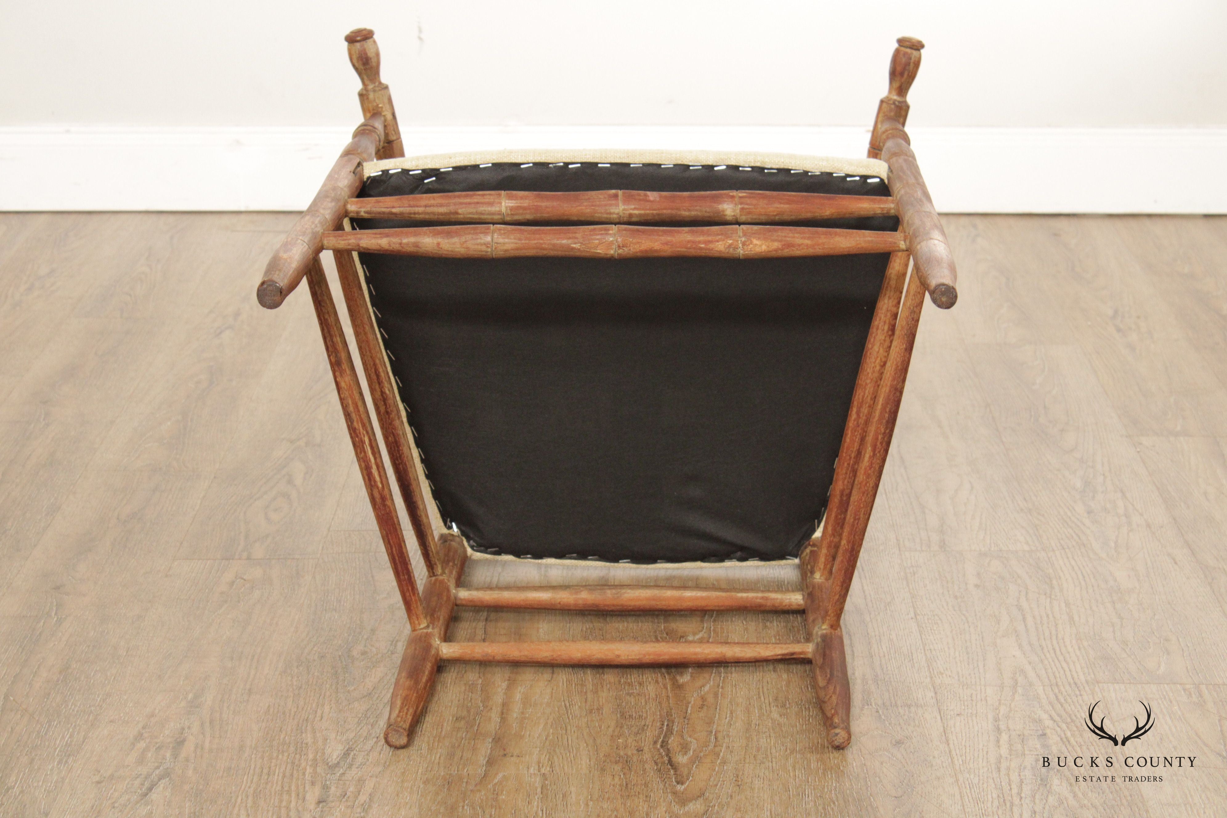 Antique 18th Century Swedish Country Painted Ladderback Armchair