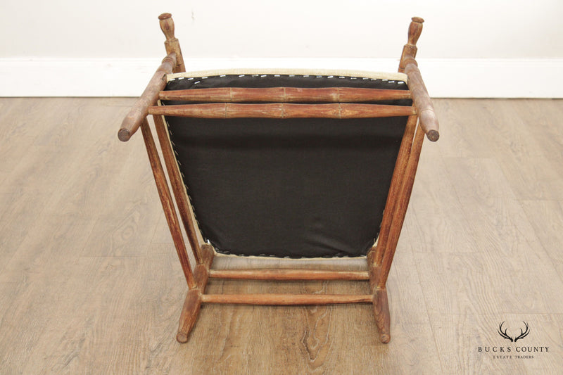 Antique 18th Century Swedish Country Painted Ladderback Armchair