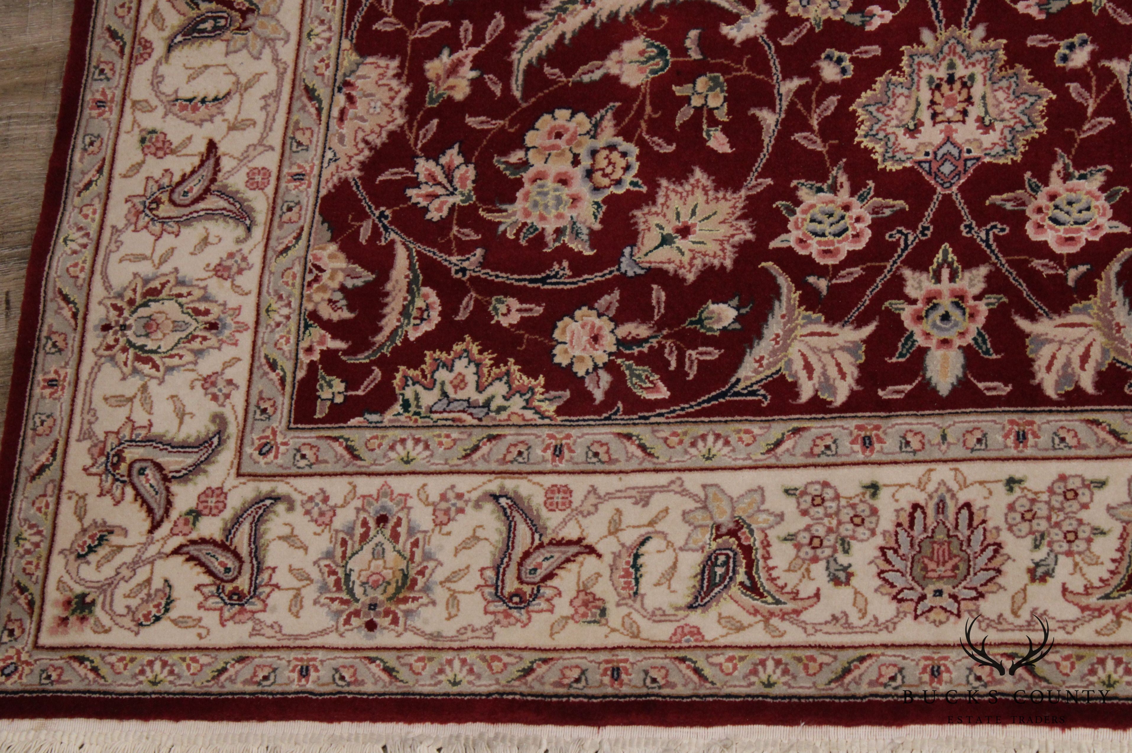 High Quality Red & Ivory Square Persian Room Size Rug