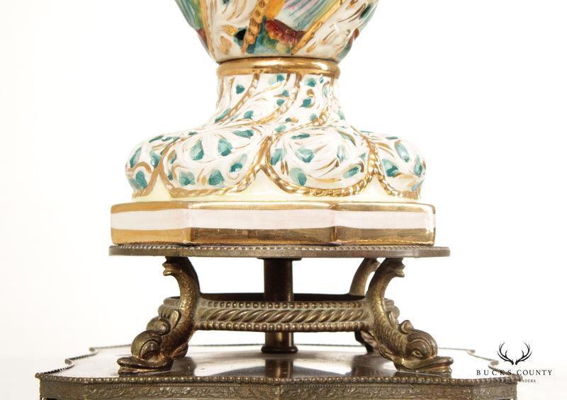 Italian Capodimonte Style Porcelain Table Lamp