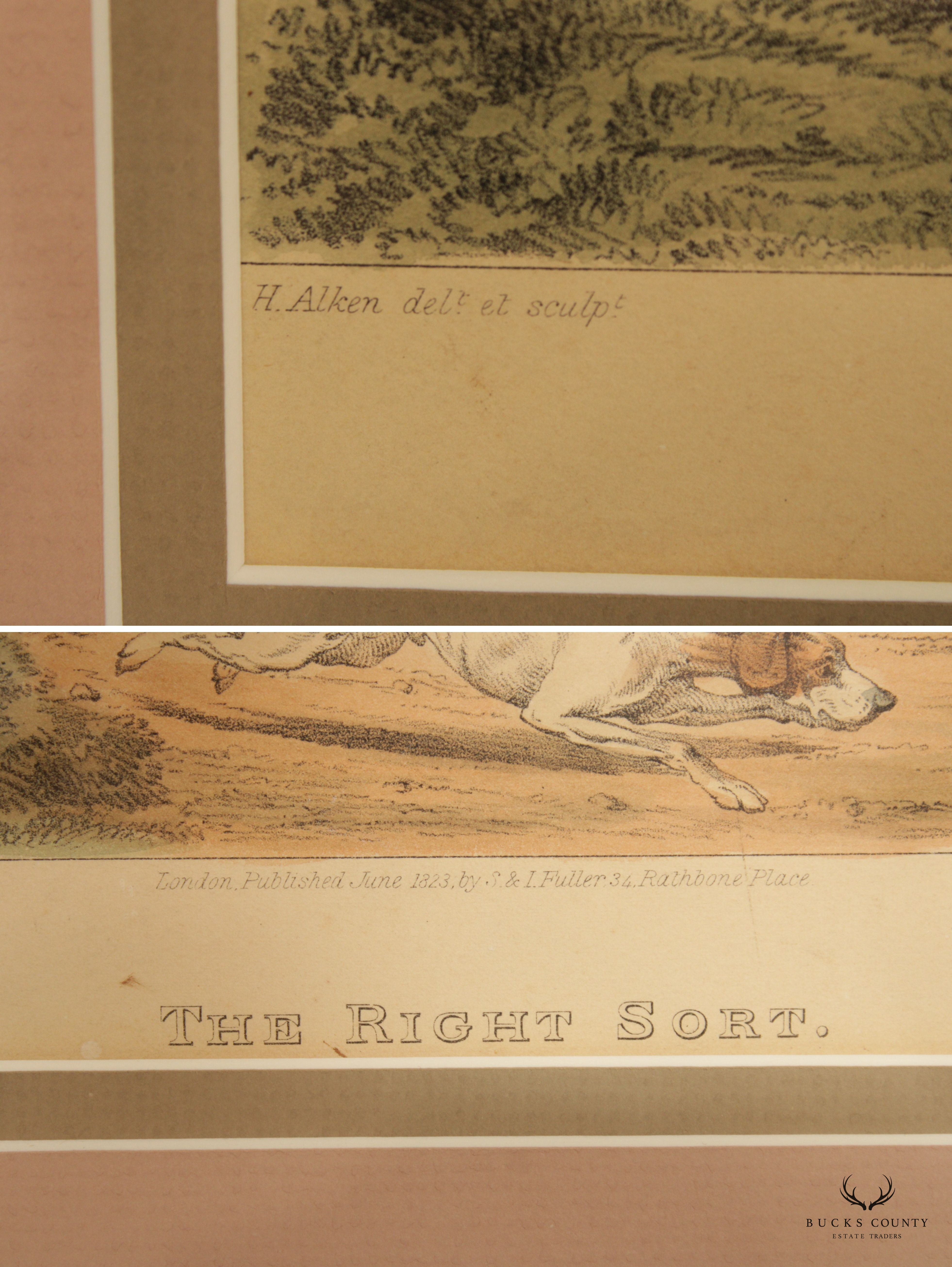 Antique English  Aquatint 'The Right Sort', after Henry Thomas Alken