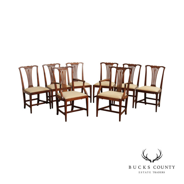 Antique Georgian Style Set Eight Mahogany Dining Chairs